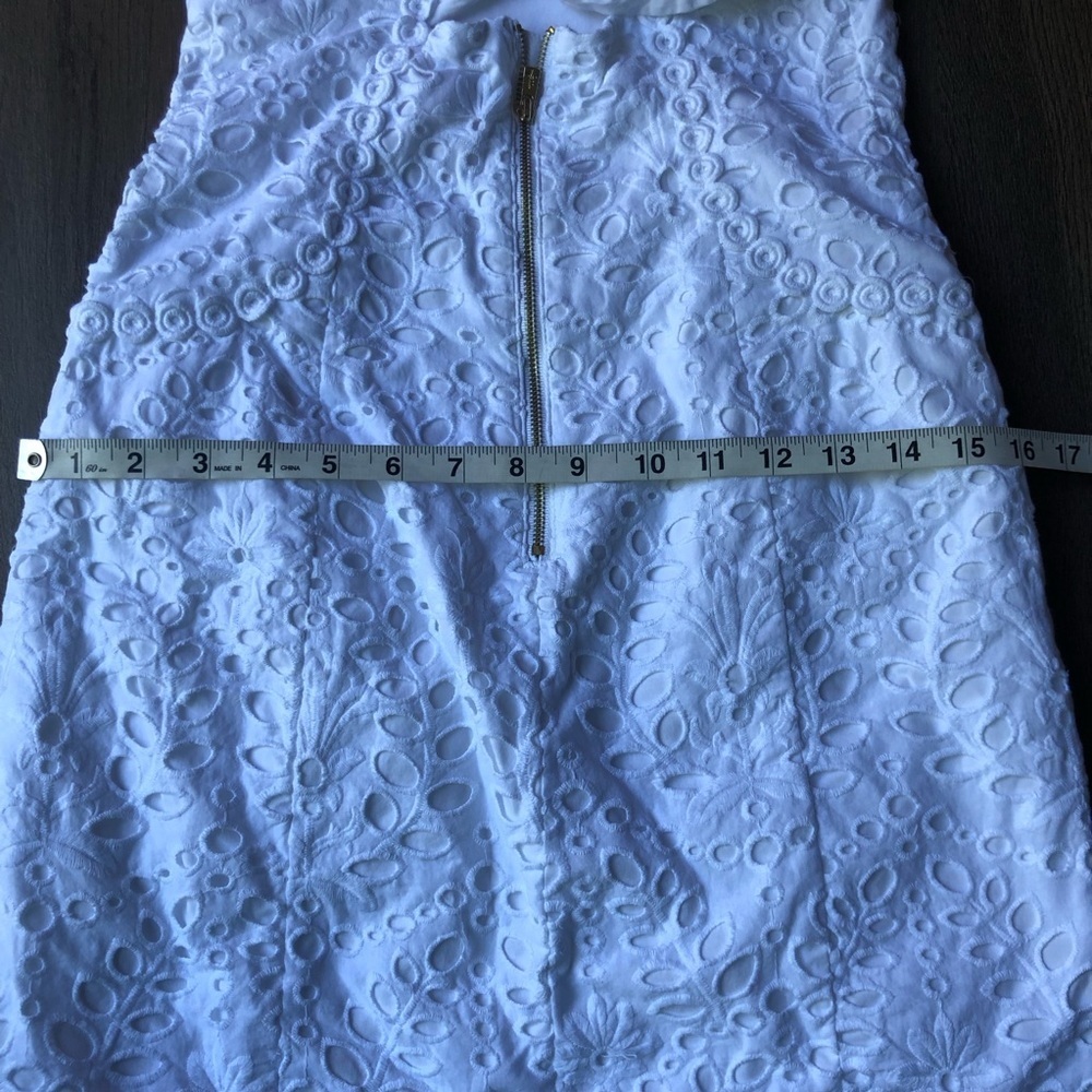 Lilly Pulitzer Shelli Eyelet Mini Dress Womens 0 White Cotton Resort Tropical - Picture 10 of 14